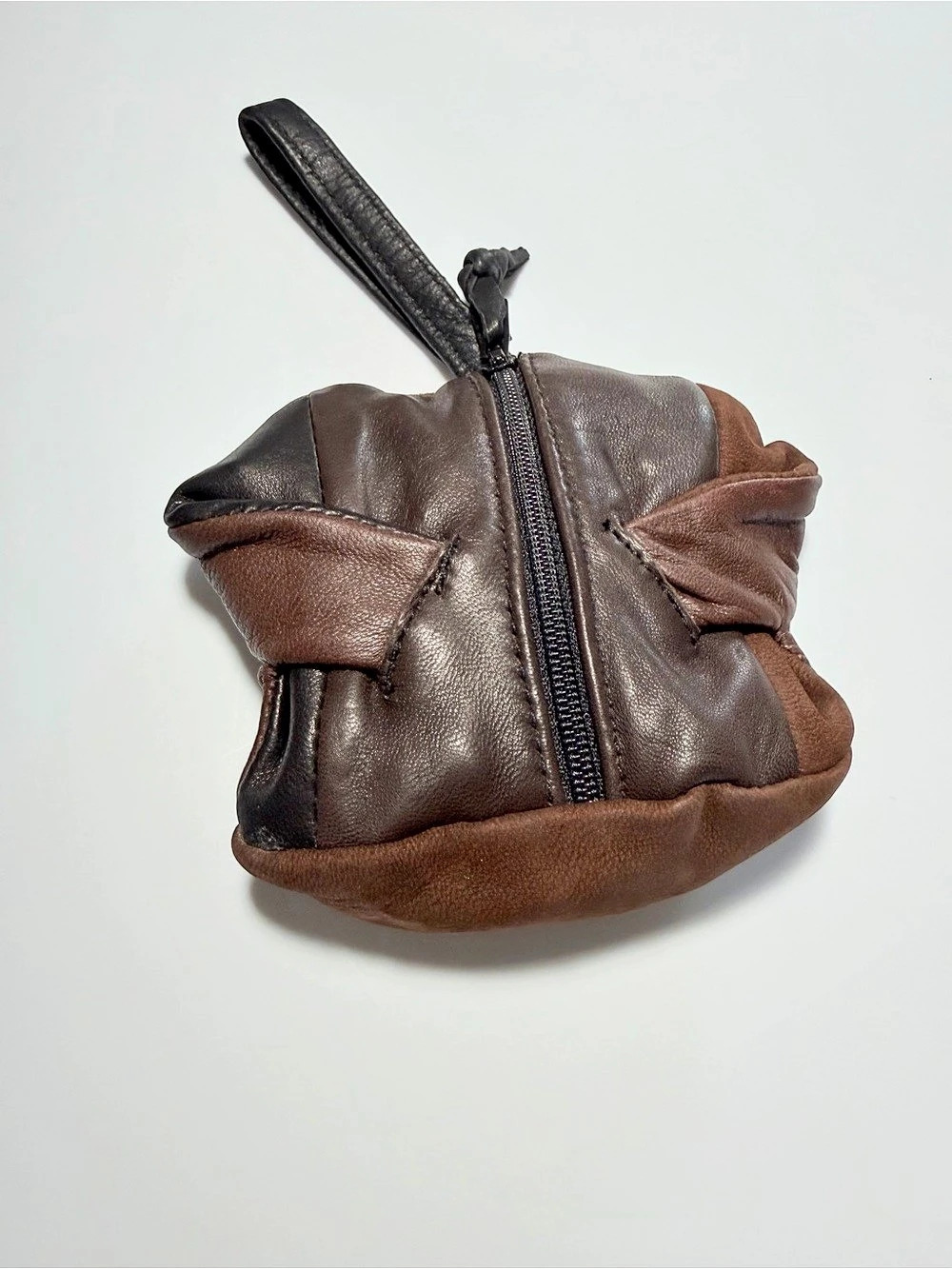 Brown & Black Mini Leather Jacket